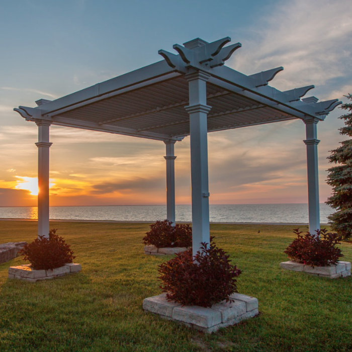 New England Arbors Avalon 10 Ft. W x 10 Ft. D Vinyl Pergola & Reviews